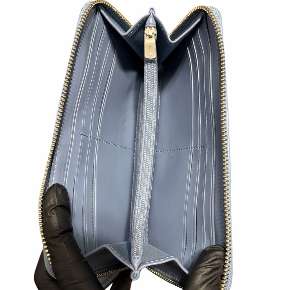 Coach Khaki & Pool Zip Around Wallet (A491) - Picture 7 of 10